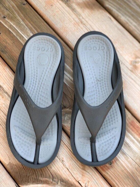 CROCS Other - Crocs Athen Flip Flops Unisex Sandals Mens 9 Womens 11 Gray Casual Beach Summer